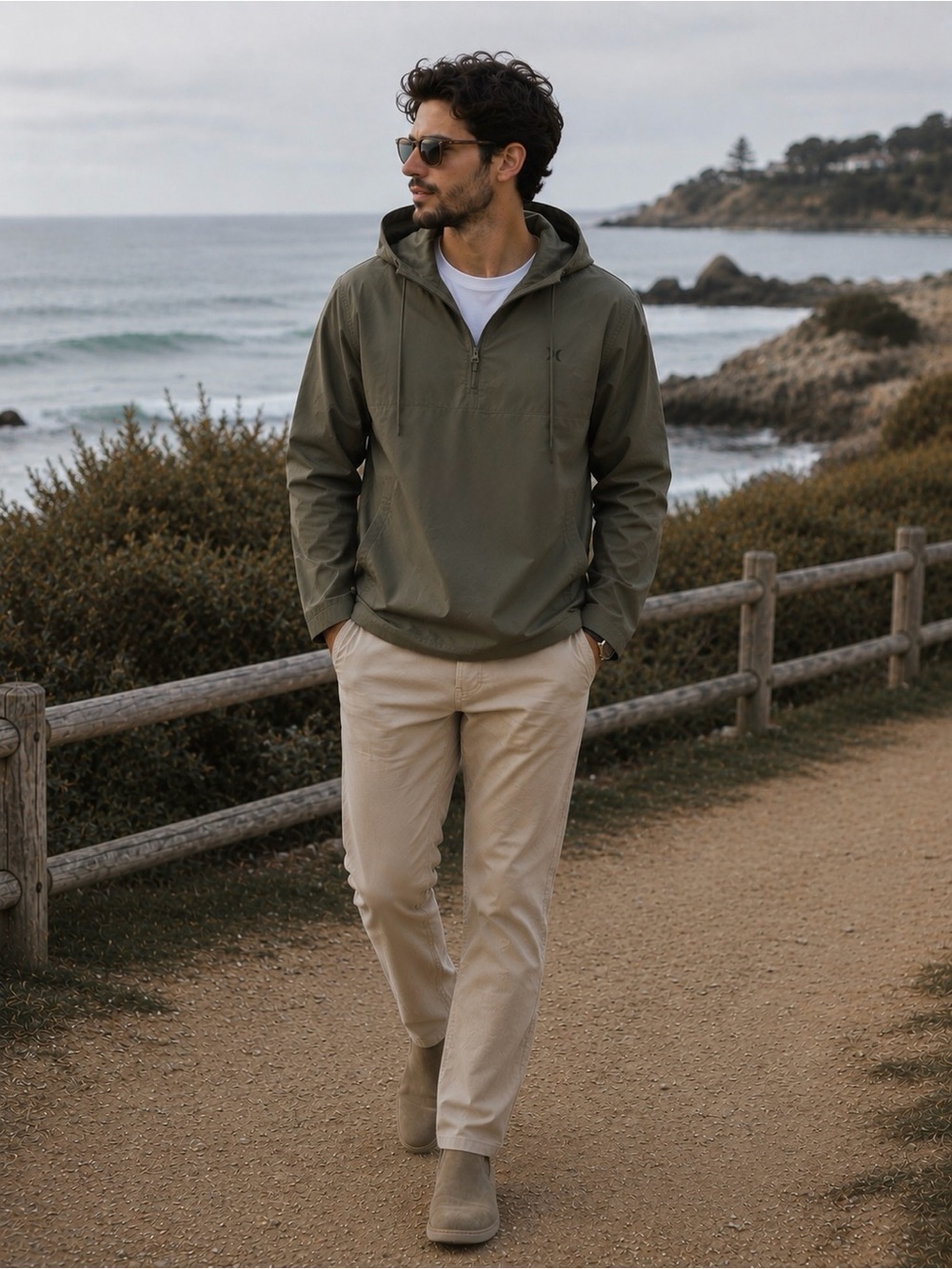 Hurley Khaki Mint Green Hoodie Jacket